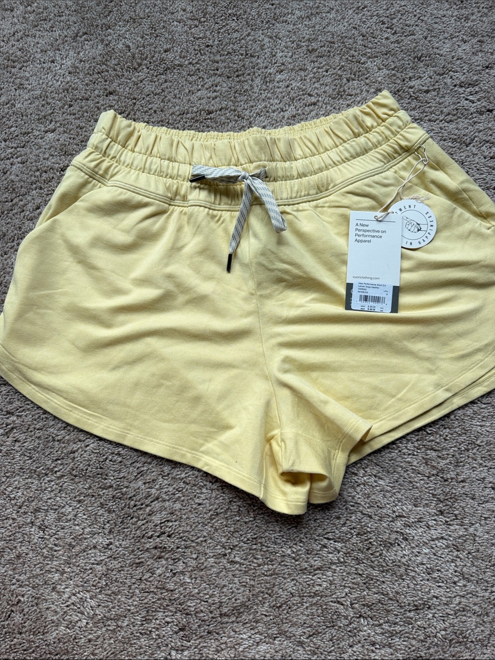 Vuori Halo Performance 2.0 Athletic Shorts in lemon snap